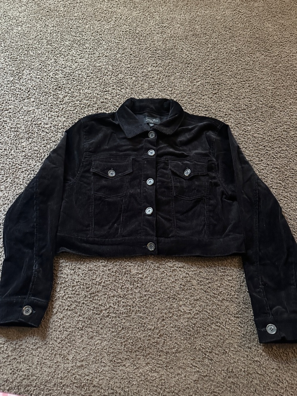 Love Tree Black Cropped Corduroy Jacket